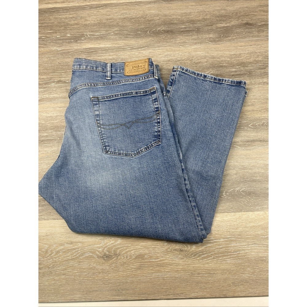 Polo Ralph Lauren Jeans Hampton Relaxed Straight Blue Denim Mens 42x30 (42x28) - Picture 2 of 12